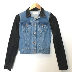 🌴J Brand denim jacket with black sleeves